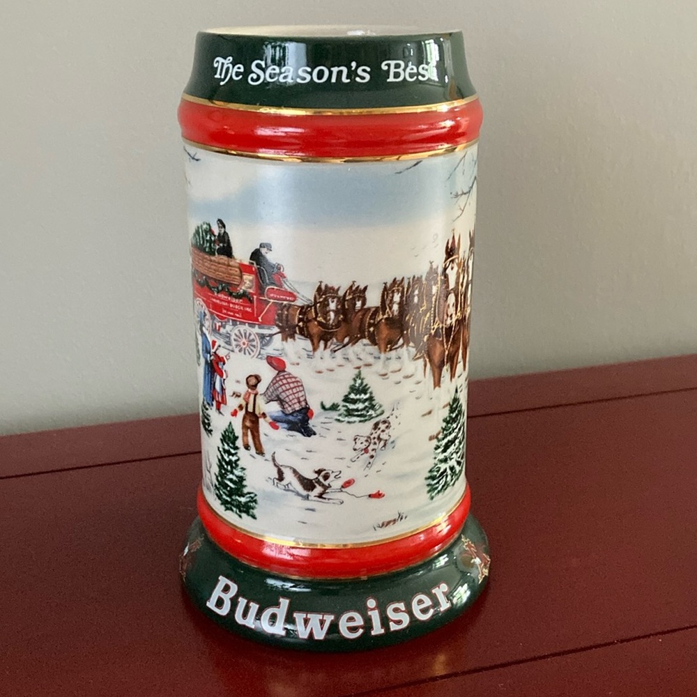 Vintage Budweiser Holiday Stein - 1991Collector's Series